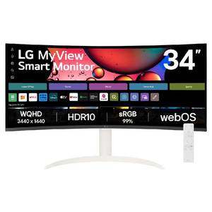 מסך מחשב קעור LG 34" MyView Smart UltraWide WQHD 34SR65QC-W