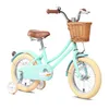 אופניים בעיצוב וינטג' לילדים קונקט סטייל Connect Style גלגלי "12, גלגלי עזר וסלסלה לגילאי 2.5-3 - ירקרק