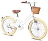 אופניים בעיצוב וינטג' לילדים קונקט סטייל Connect Style גלגלי "20, רגלית וסלסלה לגילאי 6-7 - לבן