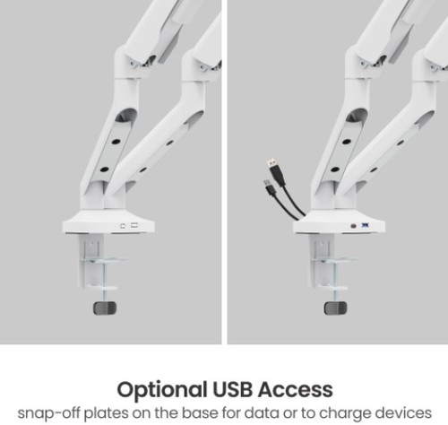 זרוע שולחנית עם חיבור TYPE C+USB לשני מסכים 