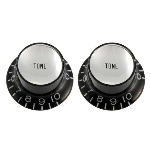 2 כפתורים לגיטרה Allparts PK-0182-023 Black Tone Reflector Knobs- set of 2 pcs