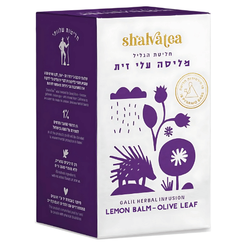18 תיונים שלוותי מליסה עלי זית Shalvatea Lemon Balm Olive Leaf
