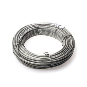 כבל פלדה 50 מטר מצופה PVC 2x3.5