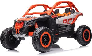 באגי ממונע 24V מאבריק קאן אם Mavic CAM AM עם גלגלי גומי EAV, אורות, שלט ובולמי זעזועים - שחור/כתום