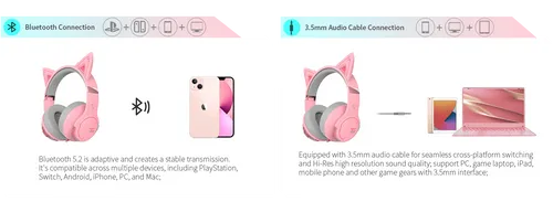 אוזניות גיימינג Edifier G5BT Hi-Res Gaming Headset - Cat Version (Black) EDF700007b