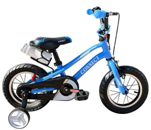 אופניים לילדים קונקט פרימיום Connect Premium שלדת אלומיניום, גלגלי "12 וגלגלי עזר לגילאי 2.5-3 - כחול