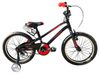 אופניים לילדים קונקט פרימיום Connect Premium שלדת אלומיניום, גלגלי "16 וגלגלי עזר לגילאי 4-5 - שחור/אדום