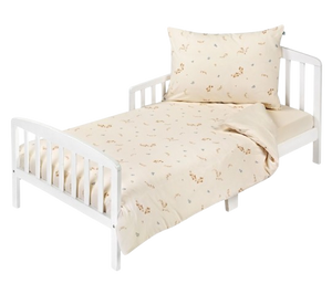 סט מצעים 2 חלקים למיטת יחיד מבד 100% כותנה - עלים WASH