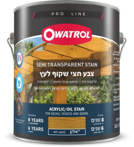 צבע לעץ חצי שקוף בשכבה אחת בלבד- אווטרול