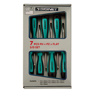סט מברגים 7 יחידות סיגנט PH+PZ+שטוח