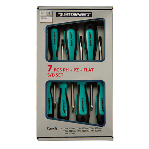 סט מברגים 7 יחידות סיגנט PH+PZ+שטוח