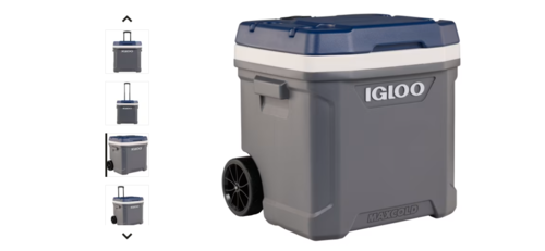צידנית קשיחה עם גלגלים איגלו שומרת קור 5 ימים  IGLOO MAXCOLD LATITUDE 59L 