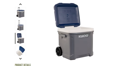 צידנית קשיחה עם גלגלים איגלו שומרת קור 5 ימים  IGLOO MAXCOLD LATITUDE 59L 