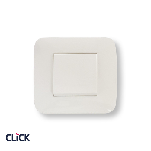מפסק יחיד רחב  CLICK לקופסא עגולה (55) מתח/זרם 230/16A בצבע לבן  FETAYA
