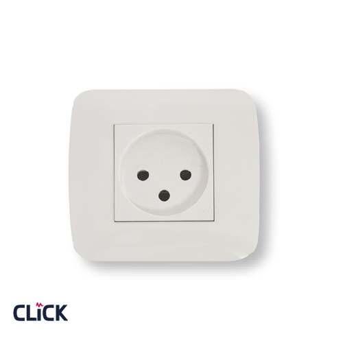 שקע ישראלי CLICK תלת פיני לקופסא עגולה (55) מתח/זרם 230/16A בצבע לבן  FETAYA