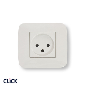 שקע ישראלי CLICK תלת פיני לקופסא עגולה (55) מתח/זרם 230/16A בצבע לבן  FETAYA