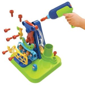 משחק הרכבה לחינוך טכנולוגי - מתקן לונה פארק קמיקזה הראשון שלי עם מברגה חשמלית 53 חלקים