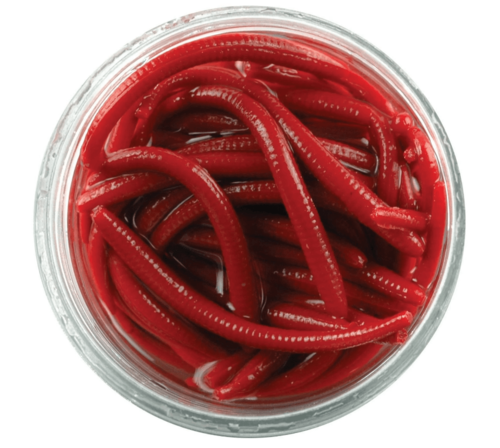 תולעים לדיג ברקלי אדומות בנוזל Berkley Gulp Alive Angle Worm red wiggler