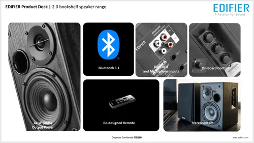 רמקולים מדפיים Edifier R1580MB - Active 2.0 Bookshelf Speaker Set (black)