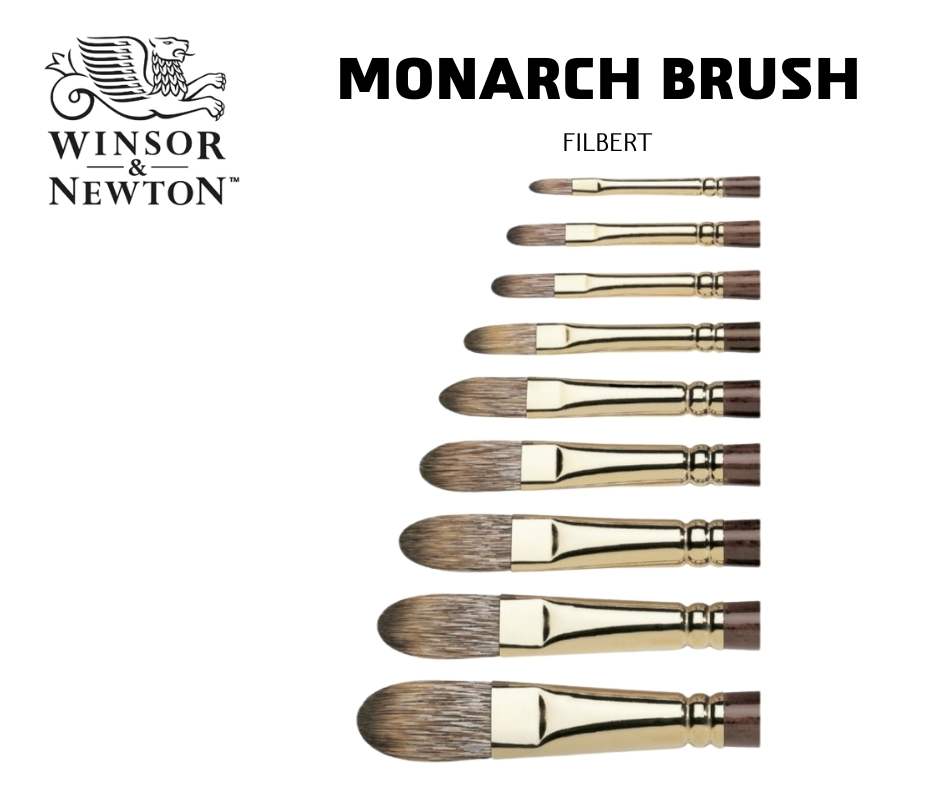 מכחולים FILBERT מקצועיים לשמן מבית WINSOR&NEWTON סדרה MONARCH