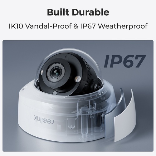 מצלמת אבטחה PoE כיפה 5MP מוגנת ונדליזם עם ראיית לילה צבעונית דגם P327
