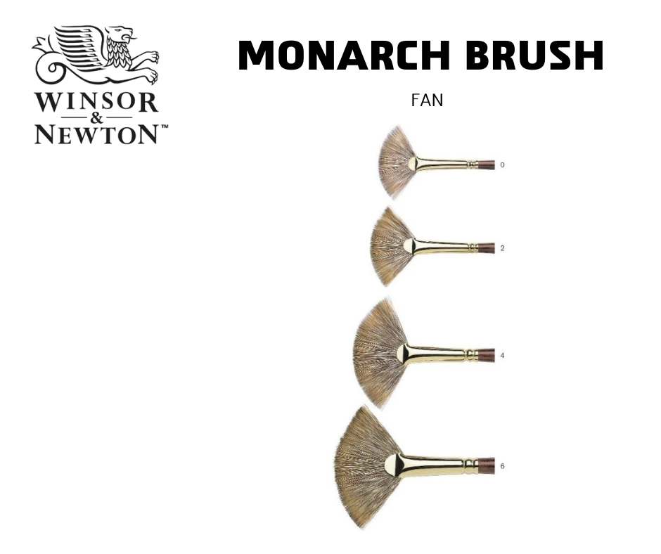 מכחולים מניפה מקצועיים לשמן מבית WINSOR&NEWTON סדרה MONARCH
