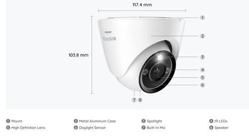 מצלמת אבטחה PoE 12MP  עם ראיית לילה צבעונית - Reolink P344