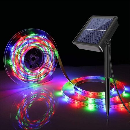 פס לד סולארי 5 מטר צבעוני RGB כולל שלט אלחוטי