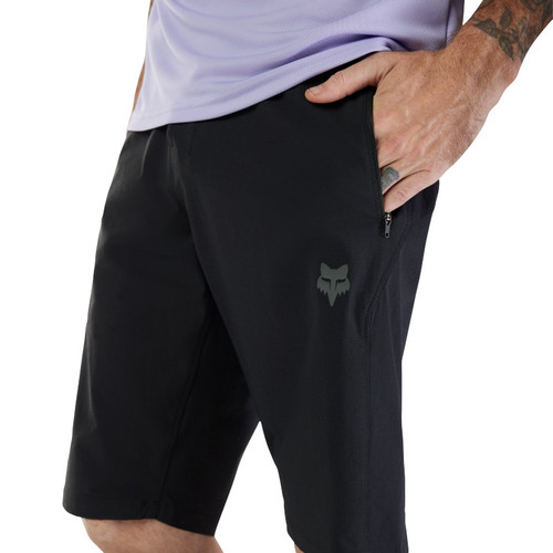 מכנס רכיבה קצר פוקס שחור עם ריפוד פריק - FOX RACING RANGER SHORT W/LINER V25