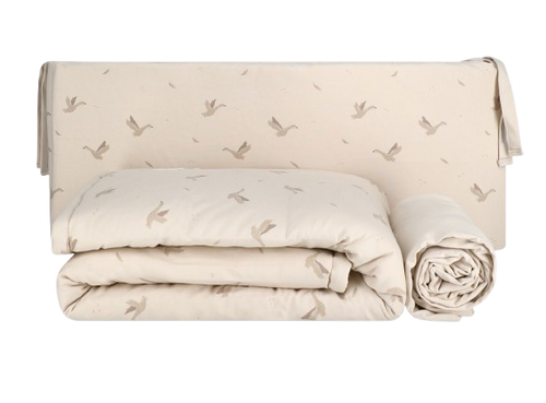 סט מצעים למיטת תינוק 3 חלקים 100% כותנה - בז'