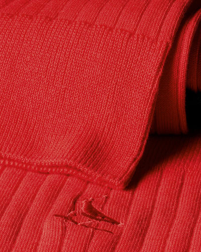 זוג גרביים  -Cotton Rib Socks - Red