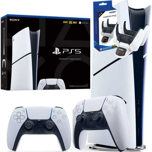 SONY PLAYSTATION 5 1TB SLIM DIGITAL EDITION + 2 CONTROLLERS סוני - יבואן מקביל