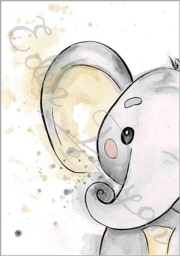 שלישיית תמונות מעוצבות לחדר תינוק / ילדים בגודל A4, מסגרת שחורה - חיות היער 