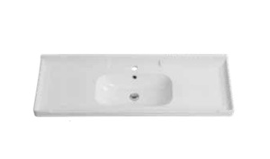 כיור אינטגרלי 122X47.5 ס"מ דגם לואי לבן מבריק LOUI סניטק