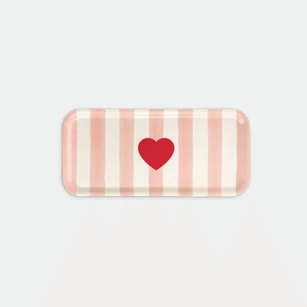 מגש מלבני: Pink stripes S