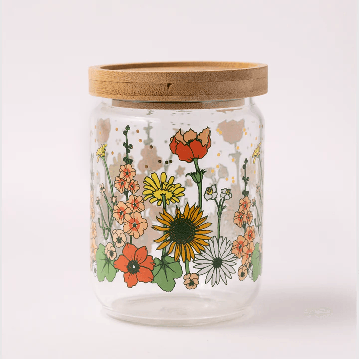 צנצנת זכוכית 550 מ״ל: Spring Flowers