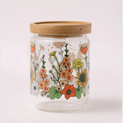 צנצנת זכוכית 550 מ״ל: Spring Flowers