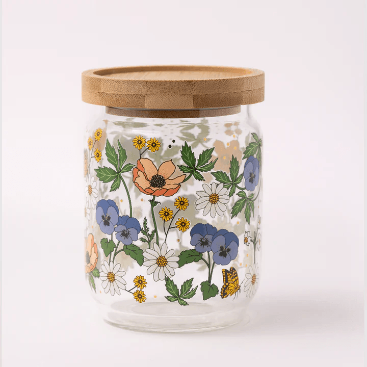 צנצנת זכוכית 550 מ״ל: Spring Flowers