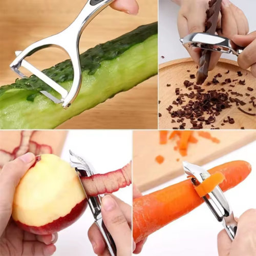 סט שני קולפנים נירוסטה ידית למניעת החלקה 