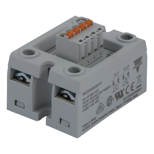 RKD2 – ממסר אלקטרוני חד-פאזי כפול עד 75A/P, עם LED ומכסה הגנה