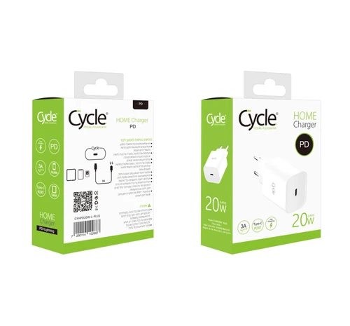 מטען קיר מהיר Cycle CYHPD20W-PLUS 20W עם יציאת PD