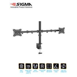 זרוע כפולה קיבוע שולחן למסך מחשב עד 32" SIGMA