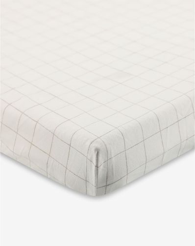 סדין לעריסה Bloom & Grid אבן מודפס מודפס