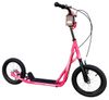 קורקינט לילדים ונוער עם גלגלי אוויר 16 אינץ', רגלית, כידון מתכוונן ומשטח עמידה גדול - ורוד