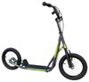 קורקינט לילדים ונוער עם גלגלי אוויר 16 אינץ', רגלית, כידון מתכוונן ומשטח עמידה גדול - אפור/ירוק