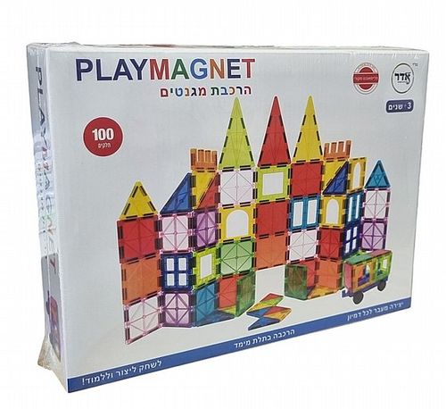 משחק מגנטים 100 חלקים מגנטיים כולל מכונית
