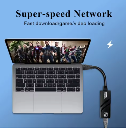 כבל מתאם רשת חיבור USB TYPE C לכבל רשת RJ45