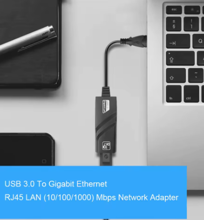 מתאם רשת חיבור USB TYPE C לכבל רשת RJ45 1000M מהיר