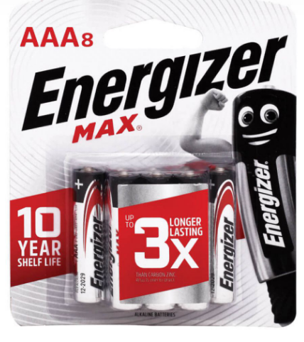 מארז 8 סוללות אלקליין אנרג'יזר Energizer AAA 