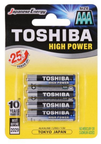 מארז סוללות אלקלאין AAA טושיבה Toshiba 
